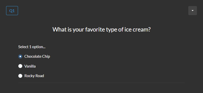 Single choice voting